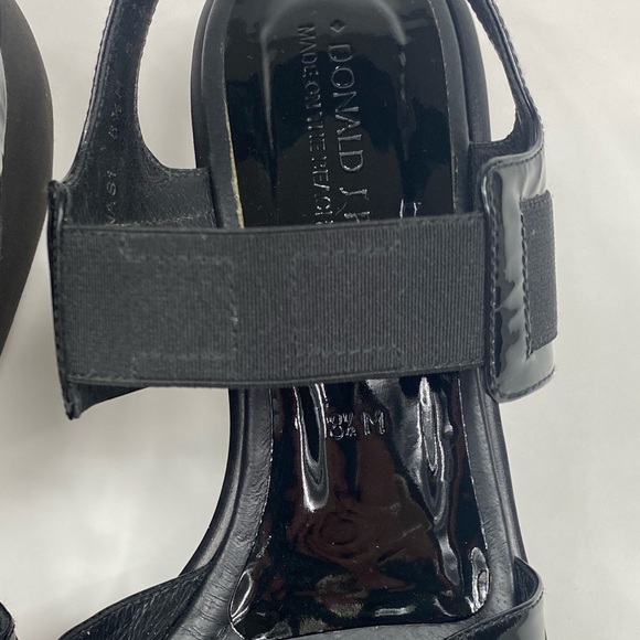 Donald J. Pliner Black Nona Patent Wedge Sandal Size Women's 8.5 - Picture 4 of 11